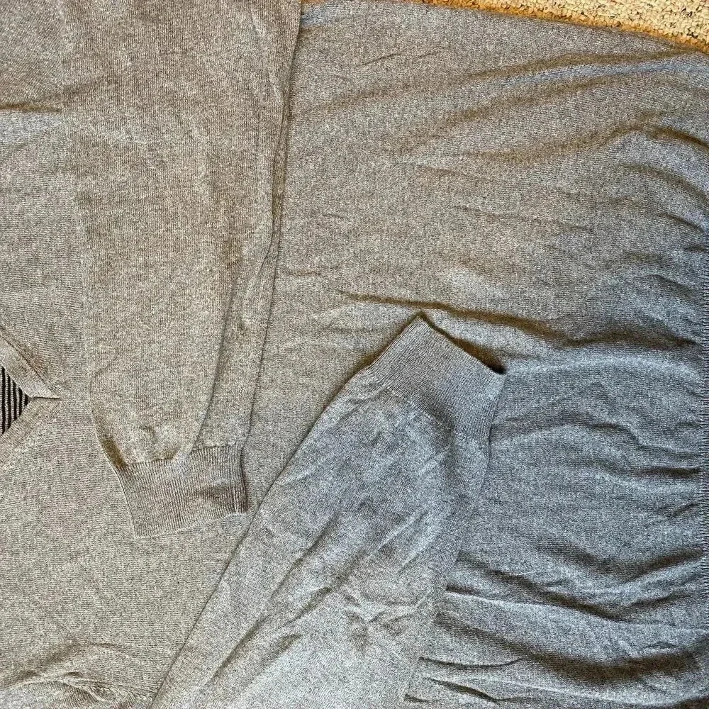 Foxcroft Gray Cotton Cashmere Blend Pullover V-Neck Sweater Mens Sz XXL Soft